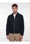 Navy blue regular fit shirt collar men's jacket