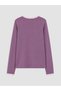 Plum Crew Neck Letter Printed Girls' T-Shirt - 3