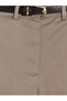 Beige Women's Cigarette Pants with Belt - 6