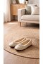 Women's Beige Sherpa Furry Bowknot Casual Ballerinas 1 cm Byndsharp01 - 7