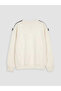 Ecru Bow Printed Girls' Sweatshirt - 2