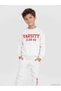 White Printed Boys' Tracksuit Set - 2