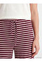Brown Elastic Waist Striped Women's Pajama Bottoms - 3