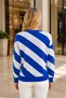 Women's Crew Neck Long Sleeve Intersiye Parallel Striped Soft Textured Stylish Casual White Knitwear Sweater - 3