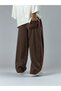 Adjustable Waist Belted Brown Men's Trousers Coc3372 - 4