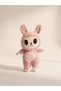 Baby Throw Pillow with Pink Rabbit Figure