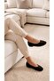 Women's Black Sherpa Furry Bowknot Casual Ballerinas 1 cm Byndsharp01 - 2