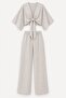 Women's Stone Tie-Dye Detailed Blouse and Pants 2-Piece Set - 6
