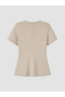 Beige Soft Touch Peplum Blouse - 6