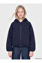 Navy Blue Hooded Girl's Jacket - 3