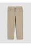 Beige Elastic Waist Boy's Trousers