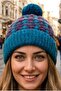 Women's Patterned Pompom Knitted Winter Beanie