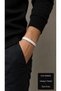 Pelvani Pearlwhite White Leather Men's Bracelet - Simple Wide Band Design