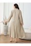 Rochie maxi, bej - 1XL - 2