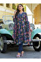 Blue Floral Printed Viscose A-Line Kurta Set - ALV2267 | Blue-Size:XL-42-Inches - 5