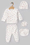 7' Piece Cotton Newborn Baby Bodysuit and Hospital Discharge Set with Floral Pattern - 3