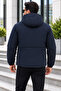 Water and Windproof Men's Black Hooded Quilted Lined Winter Coat - 4