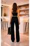 Blackk Lycra Women's Black Super High Waist Loose Leg Denim Loose Palazzo Trousers - 5