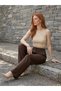 Bitter Brown High Waist Fabric Trousers Palazzo Model - 2