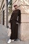 Elastic Waistband Detailed Combed Cotton Suit - Brown