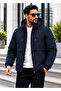 Water and Windproof Men's Black Hooded Quilted Lined Winter Coat