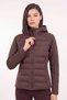 Kapüşonlu Softshell Kollu Şişme Kadın Mont