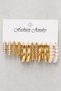Gold Color Mixed Model Earring Set – Women's Earrings with Pearl, Hoop, and Twist Details - 5