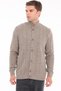 Mink Men's 80% Wool 20% Acrylic Hair Knitted Patterned Buttoned Stand Collar Knitwear Cardigan Trist-5371