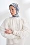 Anatolian Bloom Pattern the Tencel Edit Scarf - Gray - Blue - 4