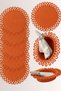 Gerbera 6-Piece Round American Serving and Bread Basket Set |   Washable Vegan Supla Set (9 Colors)