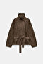 Belted Faux Suede Women's Jacket - 7