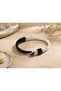 Danvero Silverloop Black Silver Tone Leather Men's Bracelet - Braided Cord Design - 2