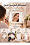 مرآة مكياج LED قابلة للطي ثلاثية الأبعاد قابلة لإعادة الشحن، تكبير 2X/3X، 3 أوضاع إضاءة، دوران 360 درجة °   مرآة تجميل محمولة قابلة للتعديل بدون أسلاك - 3