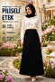 Women's Pleated Skirt 38-40-42-44-46-48-50-52 Size Compatible Elastic Dabıl Fabric Without Lining Does Not Show Inside - 2