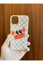 iPhone 15 Crab Printed Velvet Inside Launch Silicone Phone Case (White Case)