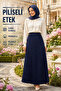 Women's Pleated Skirt 38-40-42-44-46-48-50-52 Size Compatible Elastic Dabıl Fabric Without Lining Does Not Show Inside - 2