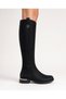 Kemal Aygün-Venüs Women's Lightly Shiny Nubuck Below-The-Knee Riding Boots – with Elastic Back and Zipper - 8