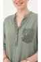 Wide Cut Sequin Pocket Detailed High Collar Viscose Blouse (Fits Sizes 38-44.) - 2
