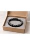 Calvero Slateweave Black Gray Leather Men's Bracelet - Double Braided Minimal Design - 2