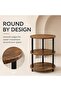 Round Coffee Table, 3 Tier Design Accent Table, Narrow Side or Bedside Stand, Industrial Vi - 4