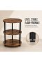 Round Coffee Table, 3 Tier Design Accent Table, Narrow Side or Bedside Stand, Industrial Vi - 5