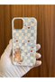 iPhone 13/14 Cat Printed Velvet Inside Launch Silicone Phone Case (White Case) - 6