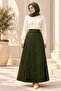 Women's Pleated Skirt 38-40-42-44-46-48-50-52 Size Compatible Elastic Dabıl Fabric Without Lining Does Not Show Inside