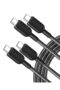 كابل أنكر من النوع C، كابل USB-C إلى USB-C (طول 6 أقدام، عبوة من قطعتين)، (60 واط/3 أمبير) كابل شحن سريع من النوع C