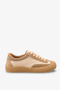 Eraska Women's Genuine Leather Sneaker Sports Shoes - Cream Suede