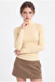 Women's Butter Yellow Turtleneck Long Sleeve Premium Soft Modal Cotton Blouse - 2