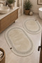 Nerissa 2-Piece Plush Bath Mat Set Round and Oval Mat Sets with Non-Slip Base, Soft Textured, Stylish and Decorative Bath Rug, Modern Design - 3