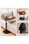 Small End Table for Couch, 360° Swivel/180° Flip-Over Panel/Adjustable Height Design C-Shaped - 4