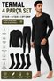Men's Winter Black Color Thermal Undershirt, Tights, 2 Pairs of Socks Set