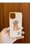 iPhone 13/14 Cat Printed Velvet Inside Launch Silicone Phone Case (White Case) - 5